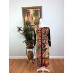 Tiana B . Shift Dress Womens Medium Black Paisley Slit Sleeve Boat Neck Pullover Photo 5