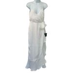 Lulus White Captivated Beauty Satin Ruffle Dress Bridal Wedding size S NEW Tags Photo 1