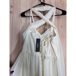 Lulus NWT  Irresistibly Darling Ivory Chiffon Midi Dress and Scarf Set Gala Sz M Photo 7