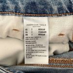 American Eagle  Womens Mom Straight Jeans Distressed Light Wash Blue Size 2 Reg‎ Photo 8