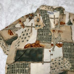 Alfred Dunner  Women’s Button Up Shirt with Cat, Lion, Giraffe, Safari Print Y2K Photo 2