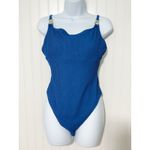 Lilly Pulitzer ‎ Alizee One Piece Swimsuit Size 12 Barton Blue Gold Ring Detail Photo 1
