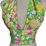 With Jean Rendezvous Floral Halter Wrap Top in Honeysuckle Photo 7