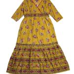 NWT April Cornell Chateau Hostess Maxi in Gold Floral V Photo 1