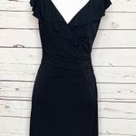 White House | Black Market WHBM Ruffled V Neck Sleeveless Dress Size 4 Photo 2