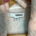 Sonoma  Short Fleece Bathrobe Women's Small Pink Gray Plaid Soft Cozy Belted Photo 5