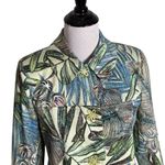 Harvé Benard Harve Benard‎ Tropical Print Blazer Jacket Size 6 Button Maximalist Green Photo 1