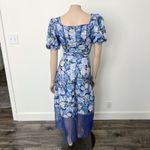 Rachel Parcell [] Blue Floral Puff Sleeve Lace Trim Spring Midi Dress NWT Size 8 Photo 2