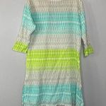 Echo beaded Green Grey Blouse/Swimsuit Cover Up S Photo 2