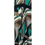 Eliza J Green & Brown Printed V-Neck Fit & Flare Maxi Dress 12 Photo 0