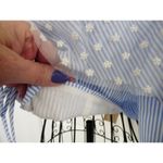 DO+BE Blue & White Stripe Off The Shoulder Crop Top W/Cap Lace Sleeve Size L Photo 4