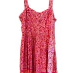 AQUA  sundress pink girly paisley print buttons size S Bloomingdale’s exclusive   Photo 2