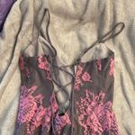 NBD Floral Lace Maxi Dress in Pink and Black Photo 4