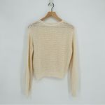 ALC Frank A.L.C Laney Open Knit Sweater Drop Shoulders Relaxed in Cream Women's XS Photo 4