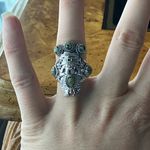 Real Turquoise Sterling Silver Kachina Doll Ring Size 6 Green Photo 3