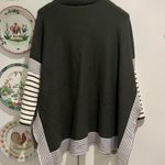 LIE IN OLIVE FIELDS STRIPED OVERSIZE KNIT CAPE SWEATER White Size L Photo 12