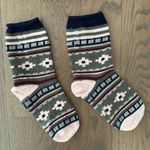 Madewell  Geometric Print Cotton Trouser Socks in Navy, Pink, Olive, Maroon OS Photo 1
