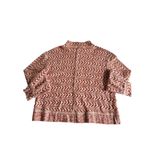 BKE  Buckle Raw Edge Pointelle Top Women's Aztec Pullover Orange/white Large NWT Photo 4