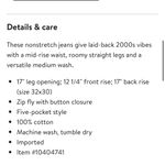 Topshop NWT Women's  Kort Jeans Size 32 x 32 Blue Denim Photo 10