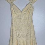 Monique Lhuillier Yellow Lace Overlay Dress Sz 4 Photo 0