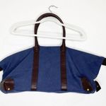 Cuyana  navy canvas leather weekender overnight bag Photo 2