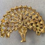 Vintage Gold Multicolor Peacock Broooch Pin Photo 5