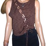 Divided  Brown Tie Up Tank Top XL Photo 0
