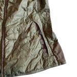 Eddie Bauer  Zip-Down Puffer Quilted Vest Sleeveless Green Brown Size Large Women Photo 3