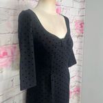Kate Spade  black velvet dot bow neckline ponte 3/4 sleeve sheath dress Photo 1