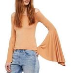Free People orange bell sleeve off the shoulder blouse size XS Photo 1