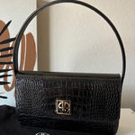 ANINE BING  Elly Shoulder Bag‎ Croc Embossed Black Leather Purse Photo 0