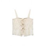 ZARA  Mixed Knit Top w/ Ties Eyelet Cami Tank Boho Cream White Women's Size Small Photo 3