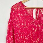 Free People Raspberry Pink Wallflower Midi Long Sleeve Dress M Photo 3