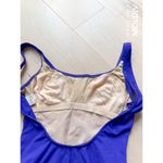 Vintage 80s Swimsuit One Piece Purple Gold Size Medium Modest Fit Pool USA Made Photo 4