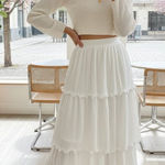 Elliatt  Romanesque Midi Skirt in Ivory Size Small NWT Photo 0