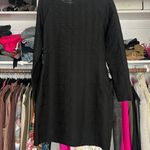 Reformation DEE waffle print sheer long sleeve bodycon mini little black dress L Photo 15