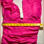 J.Crew Swimsuit Women’s Size 8 Ruched Ruffle One-Piece Pink Fuchsia V Neck New Photo 3