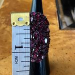 Natural Rhodolite Garnet Sterling Silver Cocktail Ring Size 5.75 Purple Photo 6
