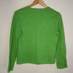 St. John Vintage  Sport Kelly Green Sweater V Neck Logo Gold Buttons Preppy Twee Photo 4