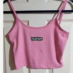 Playboy Missguided × pink crop top tank top Photo 0
