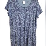 L.L. Bean Blue Leaf Cotton/Tencel Slub Dress Short Sleeve Tie Front Pockets XLP Size undefined Photo 2