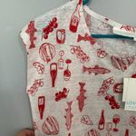 Cynthia Rowley NWT 100% Linen Italian Picnic Print Top Cap Sleeves Size Small Photo 4