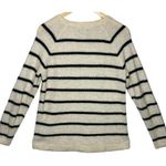 Abercrombie & Fitch  Cream Black Stripe Long Sleeve Crew Neck Sweater Top Size M Photo 2