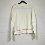 Something Navy  White Contrast Stitch Sweatshirt Womens L Casual Oversized Photo 7