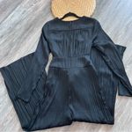 Free People black silky Larina jumpsuit pleated wide leg women’s size 2 Photo 8