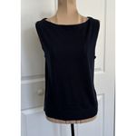 Madewell  Merino Wool-Silk Blend Boat-Neck Sleeveless Knit Sweater Top Black Sz M Photo 7