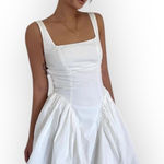 Brand New Commense Women Large White Sleeveless Ruffled Hem Corset Bodice Dress Photo 0