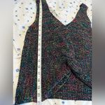 Jolie & Joy Twist Front Neon Speckle VNeck Sleeveless Knit Top Keyhole Black Size L Photo 7