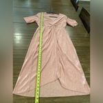 All in Favor  Dolman Plissé Midi faux wrap short sleeve pink gauze dress Small Photo 6
