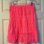 Forever 21 Neon Coral Lace Boho Skirt Small Photo 0